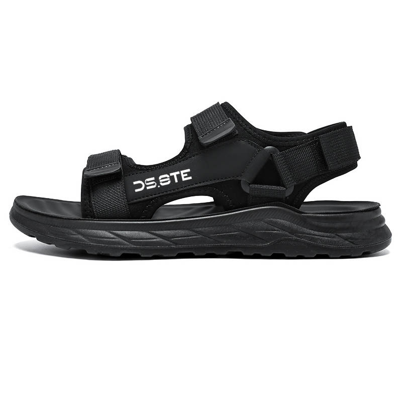 DOUBLE STAR 88 2025 Summer Breathable Soft Sole Slippers For Men Fabric Beach Sandals Men's Black