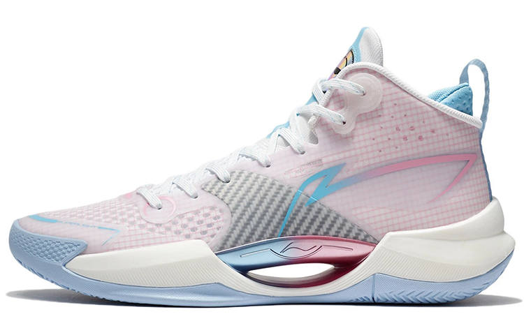 Li-Ning Li Ning Basketball Shoes Men's Mid Top Standard White/Peach Pink