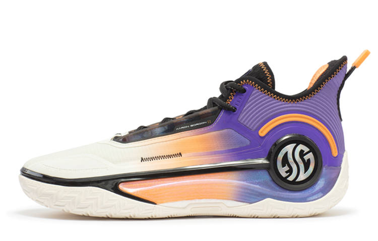 361° AG4 CQT Cushioning Slip Resistant Abrasion Resistant Mid top Basketball Shoes Men's White Orange