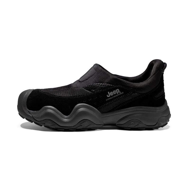 Jeep Fabric Fashion Trend Low top Hiking Shoes Men's Classic Black