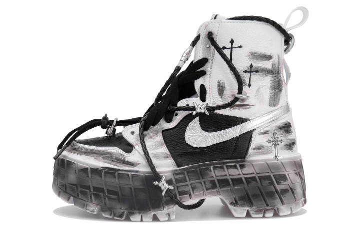 Jordan Jordan Air Jordan 1 Ankle Boots Women's Black White Silver