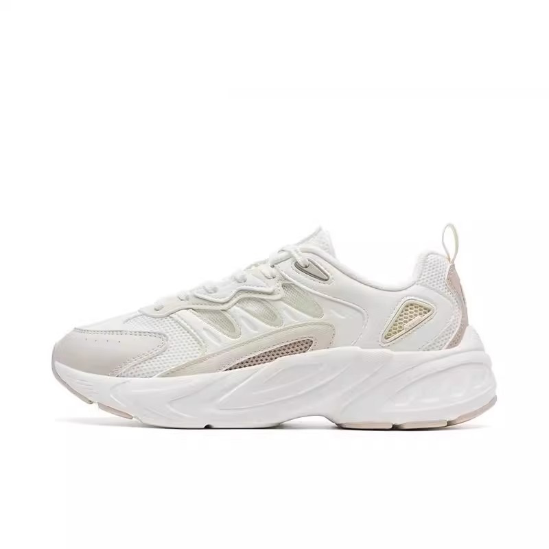XTEP Liupai Cushioning Abrasion Resistant Coverage Low top Chunky Sneakers Women's Sail White Sand Gray Pink Brown