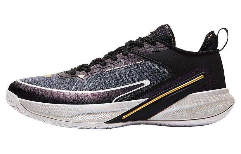 PEAK Taichi Volleyball Shoes Cushioning, Wear Resistant Low top Training Shoes Men's Black Gold