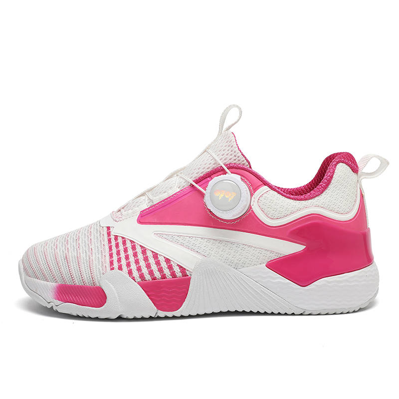 TK TOKU YOUNG Abrasion Resistant Breathable Coverage Low top Badminton Shoes Women's White Rose Red