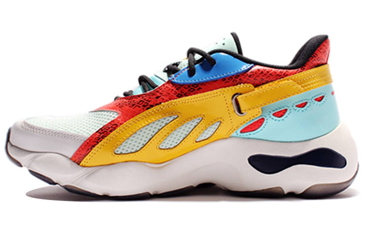Li-Ning Li Ning Butterfly Slip Resistant Abrasion Resistant Low top Chunky Sneakers Men's Red Yellow