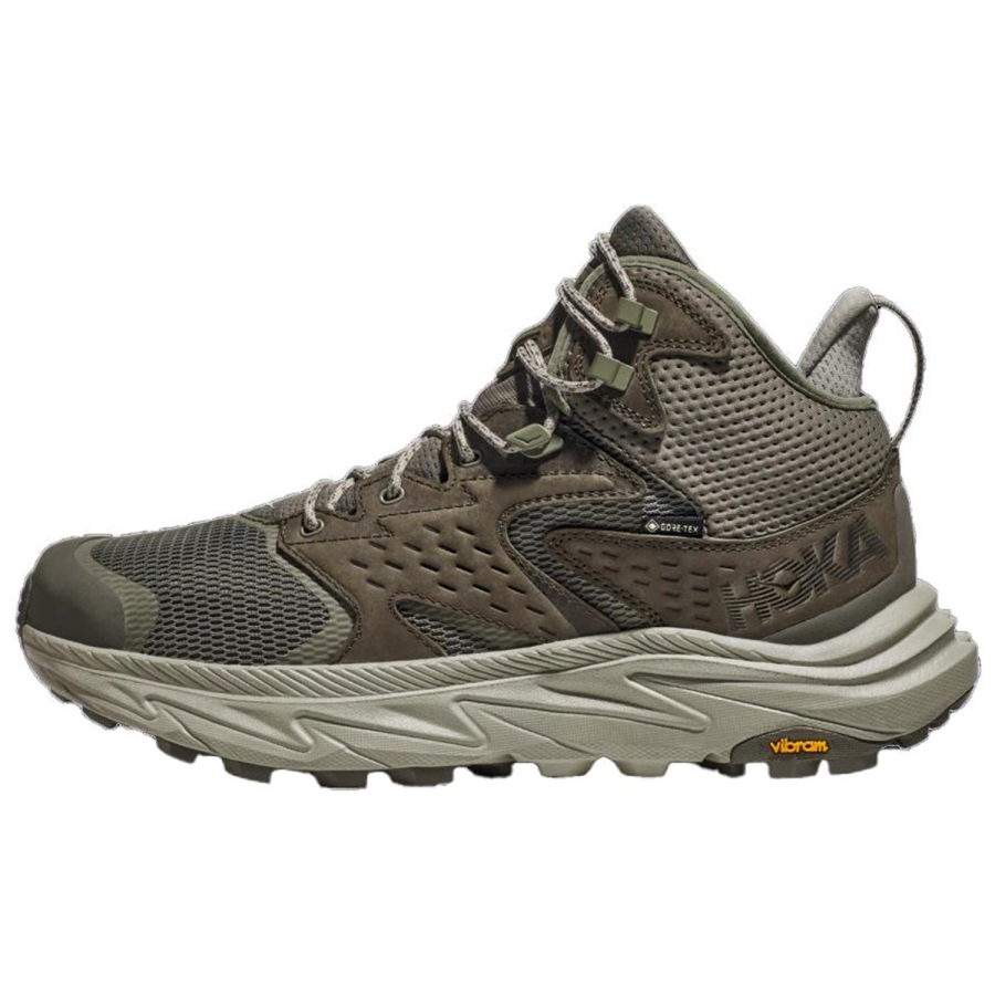 HOKA ONE ONE Slip Resistant Abrasion Resistant High top Mountaineering Shoes Men's Green