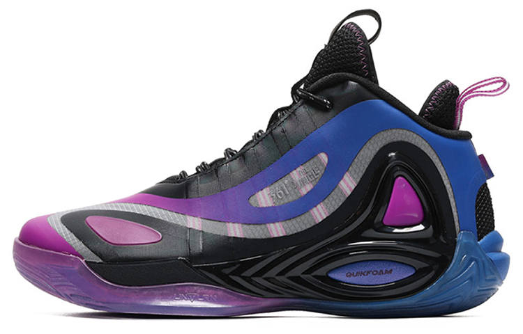 361° Zengo Orca Bouncy Slip Resistant, Abrasion Resistant, Lightweight Mid top Basketball Shoes Men's Black Purple