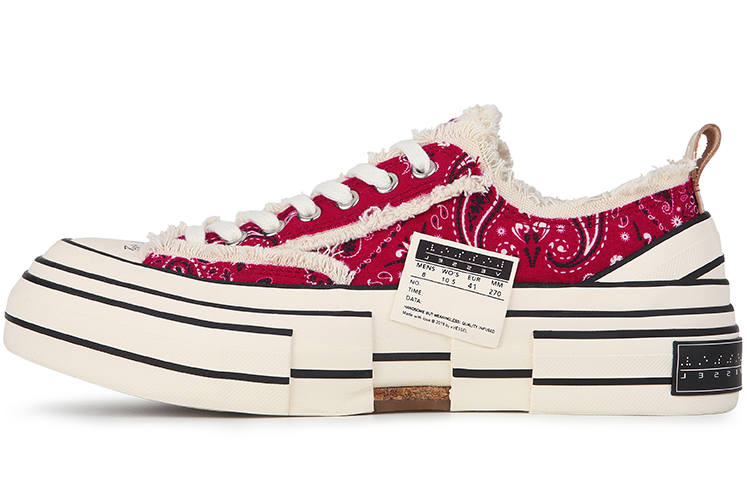 XVESSEL G.O.P. Lows Red Paisley Low top Canvas Shoes Unisex Dark Red