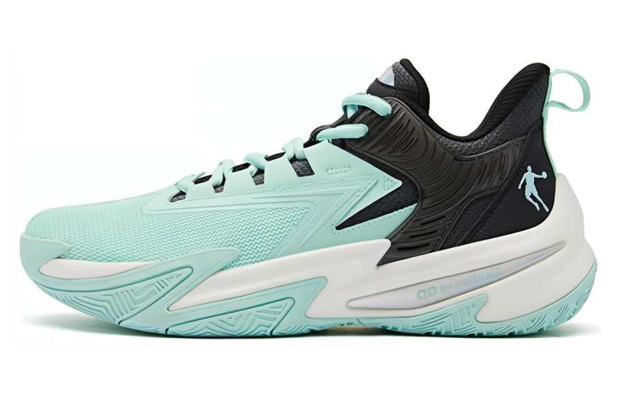 QIAODAN Thorn 7 TEAM Comfortable Round Toe Lightweight Cushioning Slip Resistant Low top Basketball Shoes Men's Green