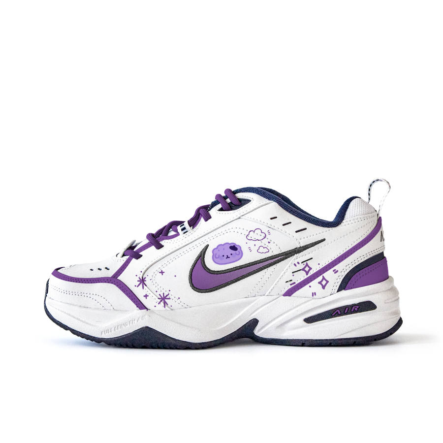 Nike Nike Air Monarch 4 Slip Resistant Abrasion Resistant Low top Chunky Sneakers Unisex White Purple