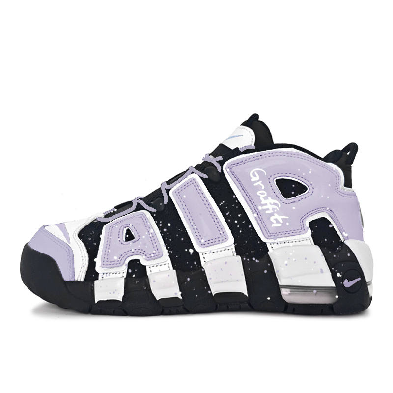 Nike Nike Air More Uptempo Violet Honey Cushioning Basketball Shoes Women's Black Purple