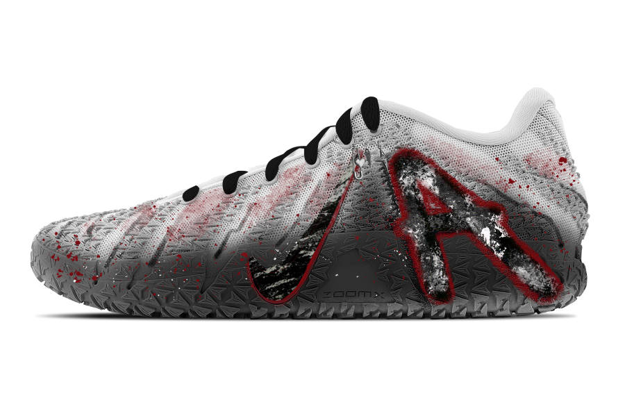 Nike Nike Ja Morant 3 Shadow Of Scarlet Abrasion Resistant Low top Basketball Shoes Unisex Gray Red