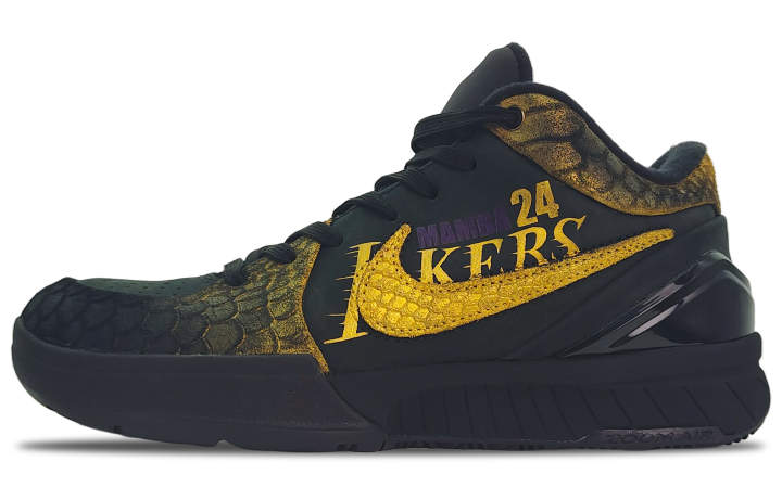 Nike Nike Zoom Kobe 4 Protro 'Black Mamba' Cushioning Low top Basketball Shoes Unisex Black Gold
