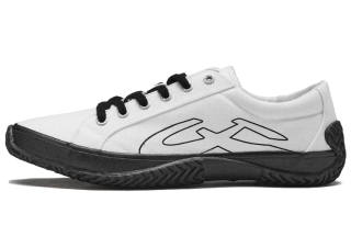 URBANHOOD 5770 Collection Slip Resistant Abrasion Resistant Low top Canvas Shoes Unisex White Black