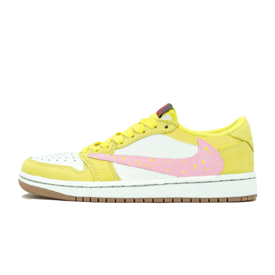 Jordan Travis Scott x Jordan Air Jordan 1 Low OG Radiant Summer Cushioning Slip Resistant Abrasion Resistant Low top