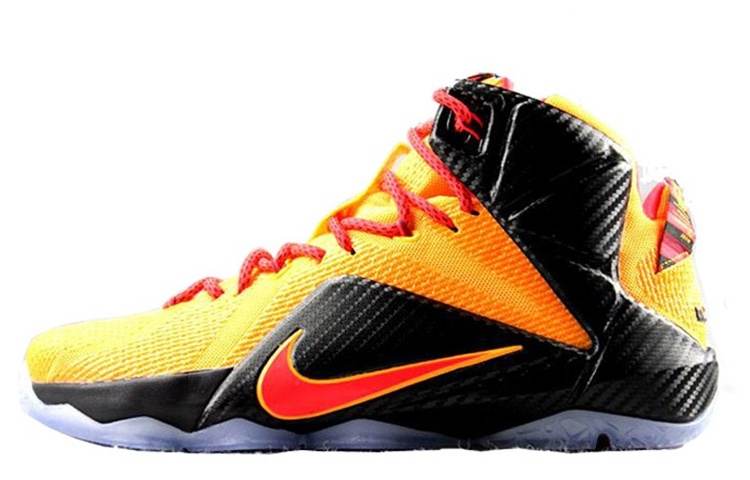 Nike Nike Lebron 12 Basketball Shoes Men's Mid Top Black/Yellow