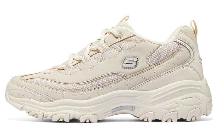Skechers D'Lites 1.0 Chunky Shoes 'Cream White'