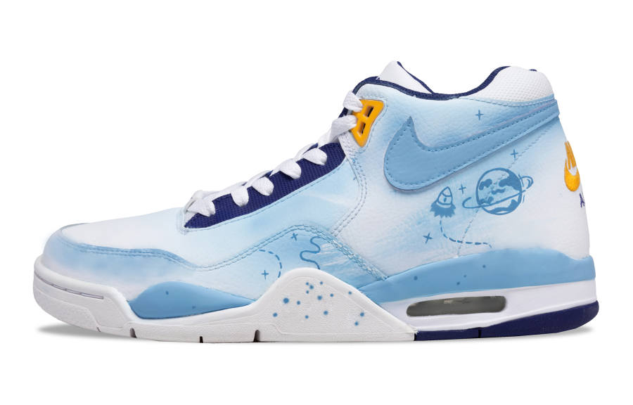 Nike Nike Flight Legacy Global Travel Slip Resistant Slip Resistant Mid top Vintage Basketball Shoes Men's Blue White