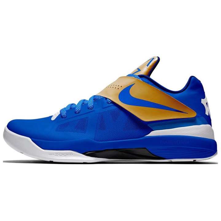 Nike Nike KD 4 Slip Resistant Abrasion Resistant Low top Basketball Shoes Unisex Blue White Brown