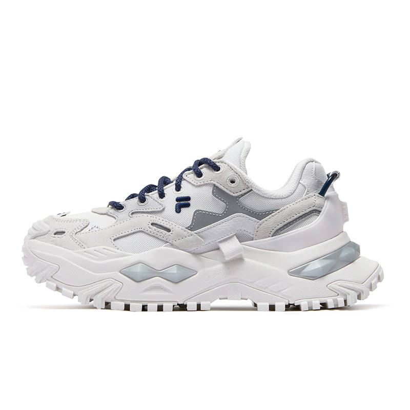 FILA FUSION Bianco, Snow Topped Yulan Magnolia Height Increasing Low top Chunky Sneakers Women's