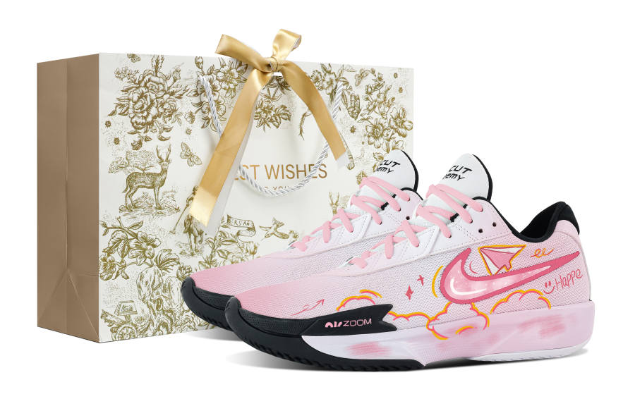 Nike Nike Air Zoom G.T. Cut Academy Paper Plane Gold Gift Box Abrasion Resistant Low top Basketball Shoes Unisex Pink