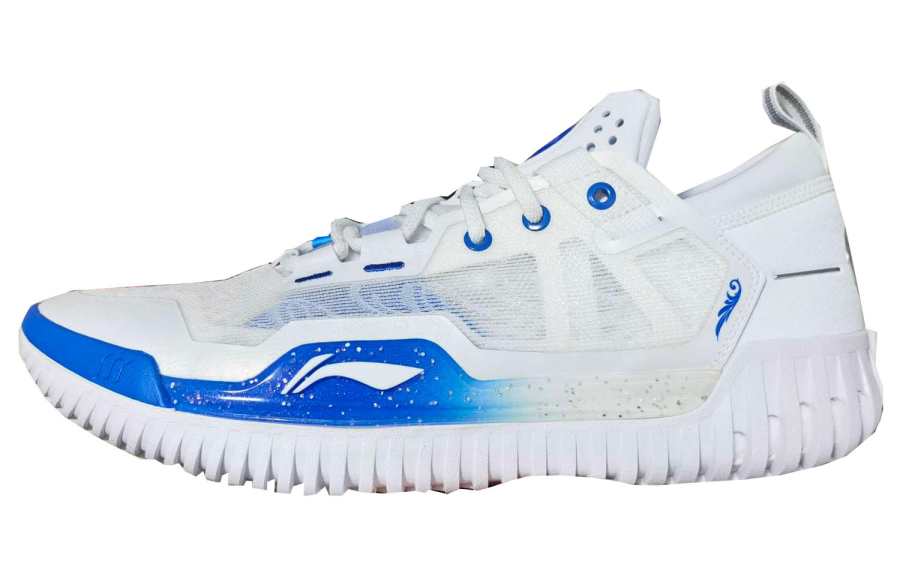 Li-Ning Li Ning Badfive 3 Low Cushioning, Wear Resistant Mid top Basketball Shoes Men's Blue White