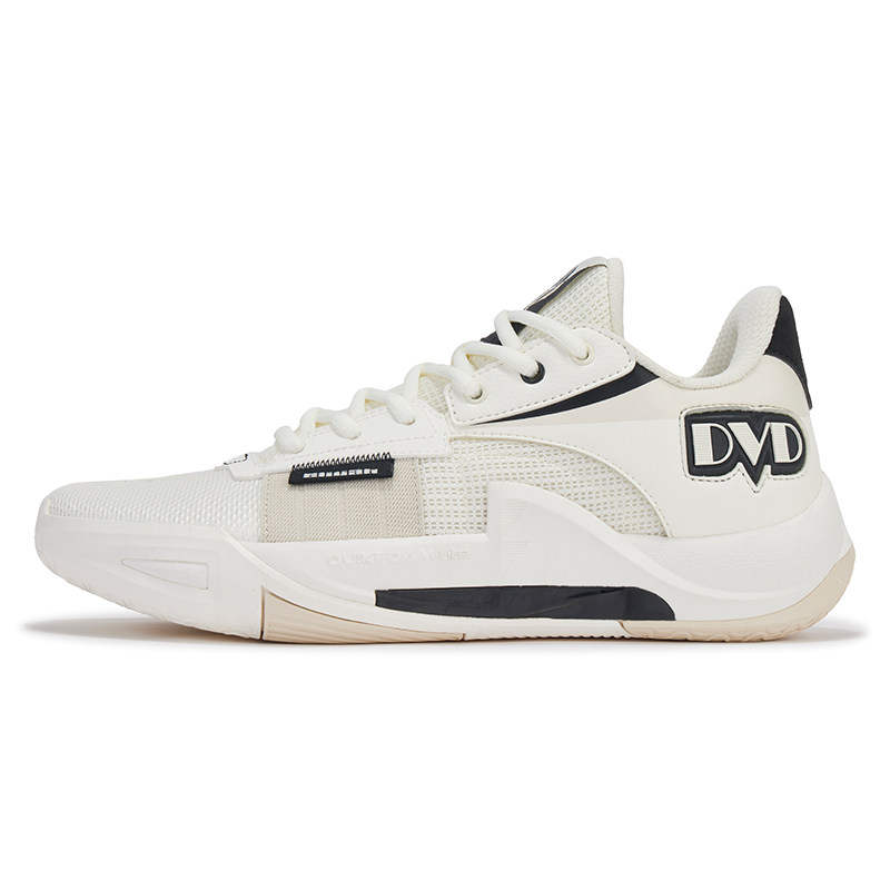 361° Slip Resistant Abrasion Resistant Low top Basketball Shoes Men's White Black