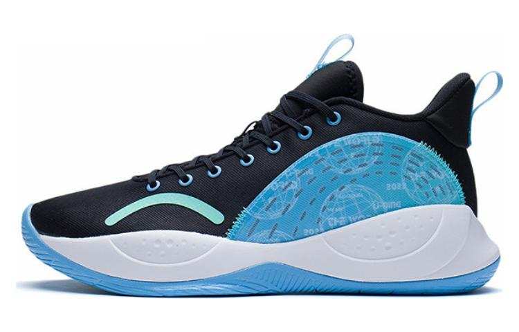 Li-Ning Li Ning Magic Cloud Cushioning Slip Resistant Abrasion Resistant Rebound Low top Basketball Shoes Men's Black Blue
