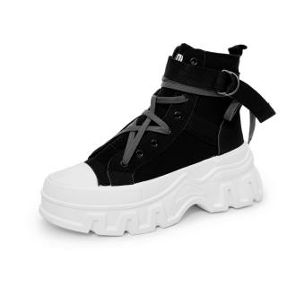 SLnU★3 Abrasion Resistant Slip Resistant High top Canvas Shoes Unisex Black