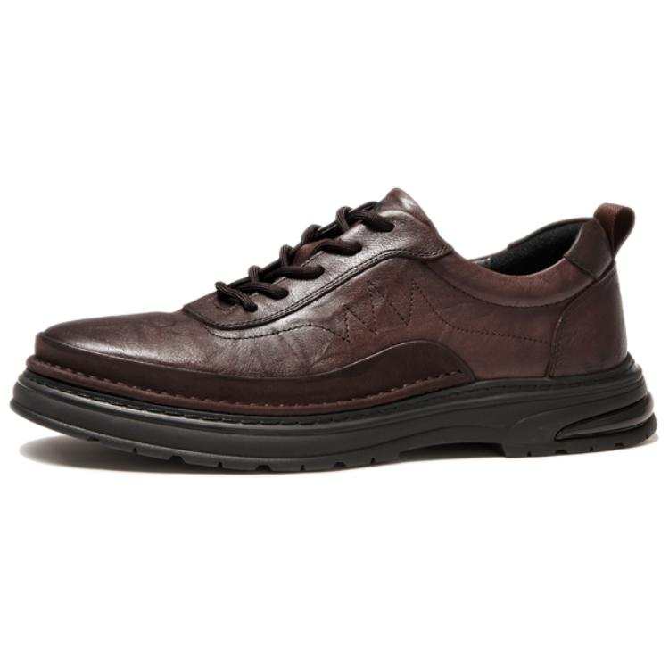 CAMEL CAMEL Casual Leather Shoes Men's Low Top Black/Brown