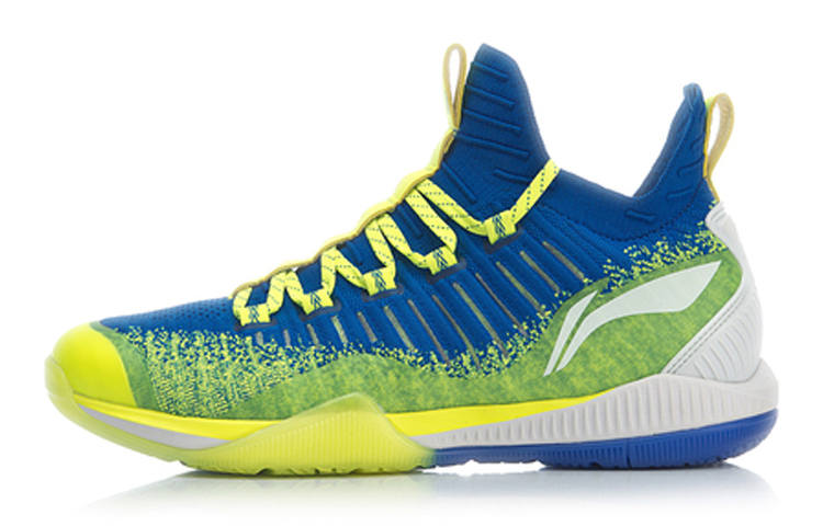Li-Ning Li Ning Cool Shark Cushioning Breathable Lightweight Slip Resistant Low top Badminton Shoes Unisex Blue Green