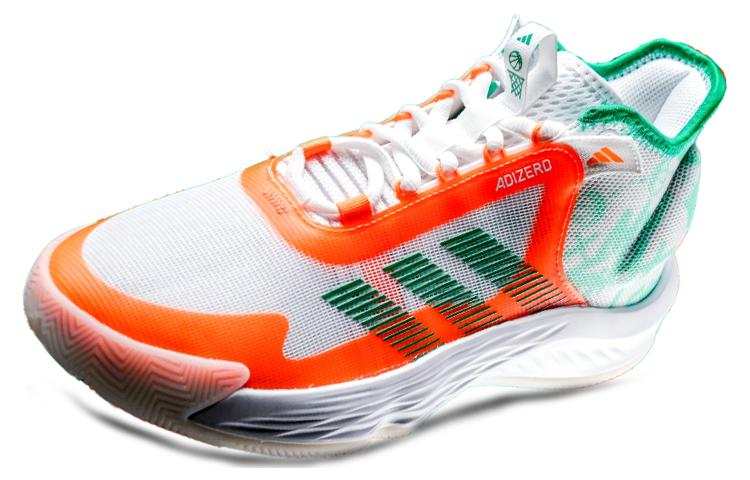 Adidas Adidas Adizero Select Abrasion Resistant Breathable Low top Basketball Shoes Men's Green Orange White