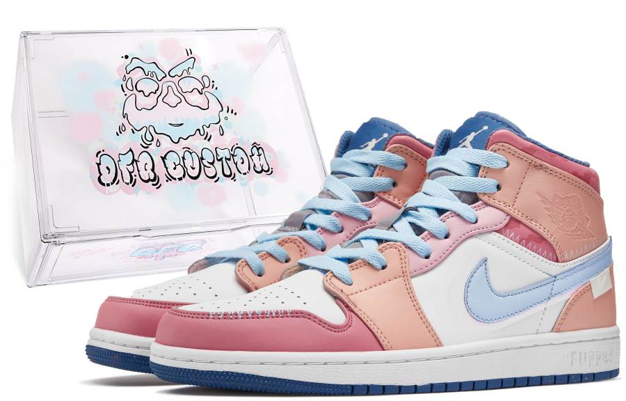 Jordan Jordan Air Jordan 1 Da Vinci Custom, Box, Macaron Cushioning Slip Resistant Cushioning Slip Resistant Mid top
