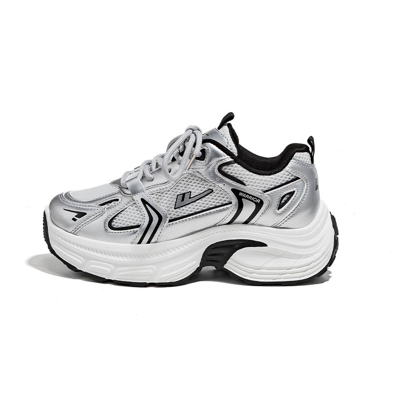 WARRIOR WARRIOR Low top Chunky Sneakers Women's Silver Gray Black