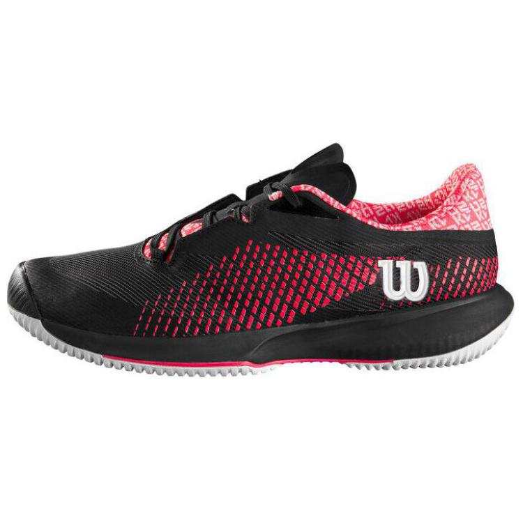 Wilson Rush Pro Cushioning Abrasion Resistant Cushioning, Wear Resistant Low top Tennis Shoes Women's Black Red
