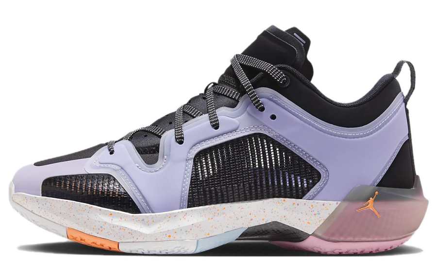 Jordan Jordan Air Jordan 37 Cushioning Slip Resistant Abrasion Resistant Low top Basketball Shoes Unisex Black Purple