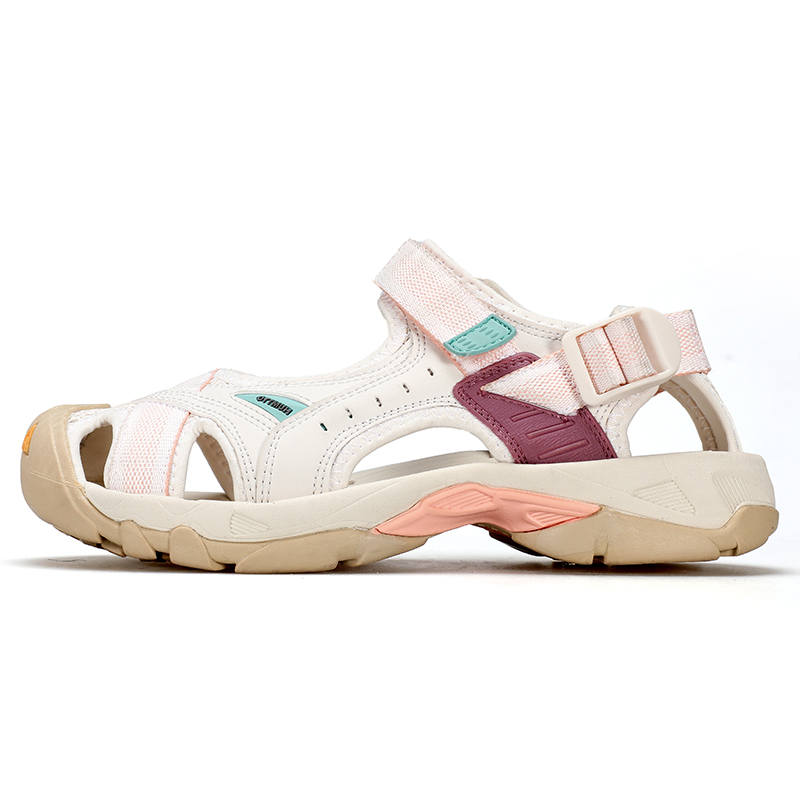 HUMTTO Rebound Balance Height Increasing Beach Sandals Women's Ecru Smoke Pink