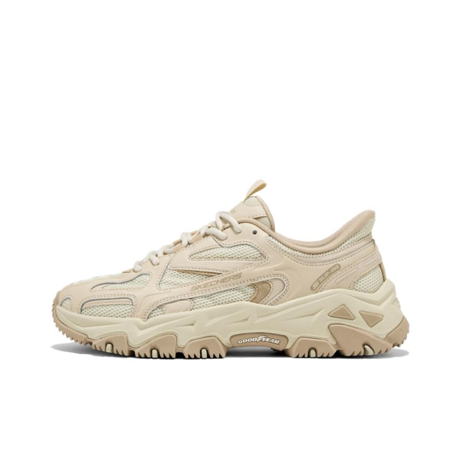 Skechers OUTDOOR WOMENS Textile, Synthetic Leather Breathable Support Low top Chunky Sneakers Women's Natural