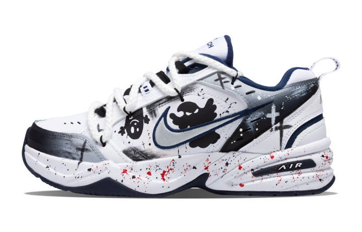Nike Nike Air Monarch 4 Slip Resistant Abrasion Resistant Low top Chunky Sneakers Unisex Black White