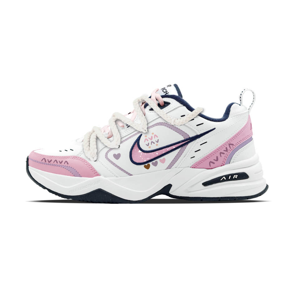 Nike Nike Air Monarch 4 Textile, Leather Abrasion Resistant Low top Chunky Sneakers Unisex Pink