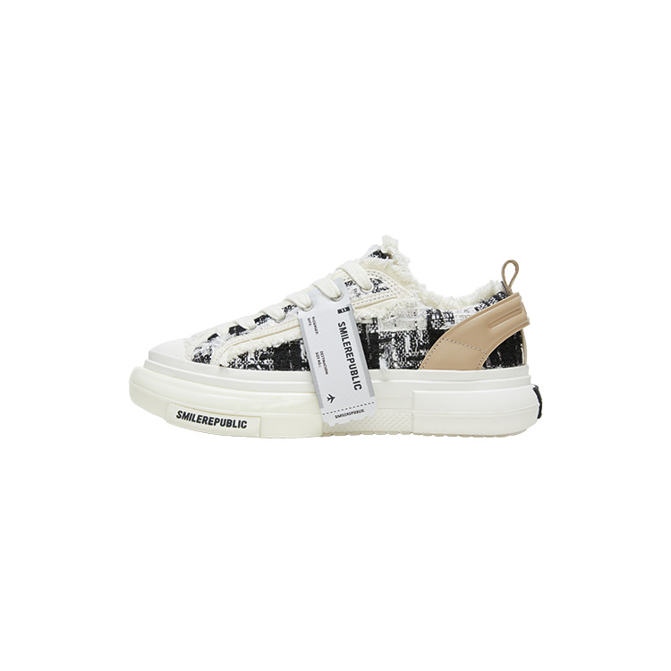 SMILEREPUBLIC INCEPTION 70s Abrasion Resistant Low top Canvas Shoes Unisex Black White
