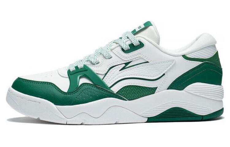 Li-Ning Li Ning Basketball Culture OG 90 Abrasion Resistant Breathable Low top Vintage Basketball Shoes White Green