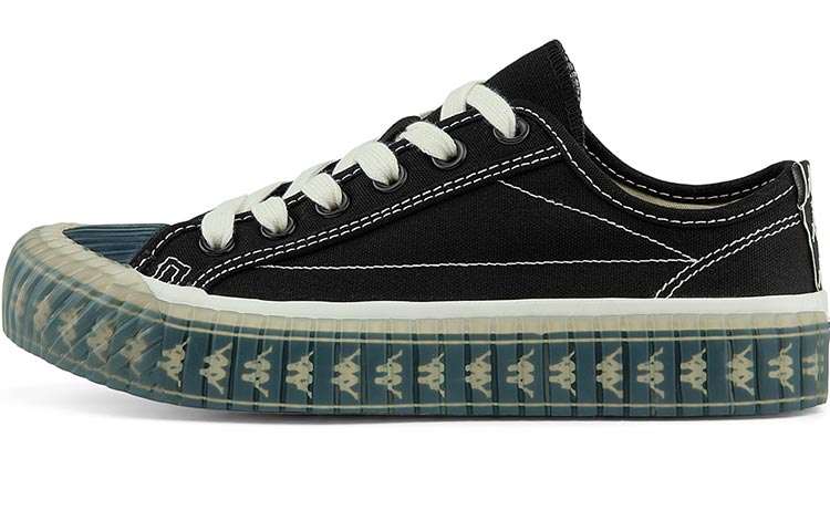 Kappa Kapa Bracelet Label Slip Resistant Slip Resistant Low top Canvas Shoes Unisex Black Blue
