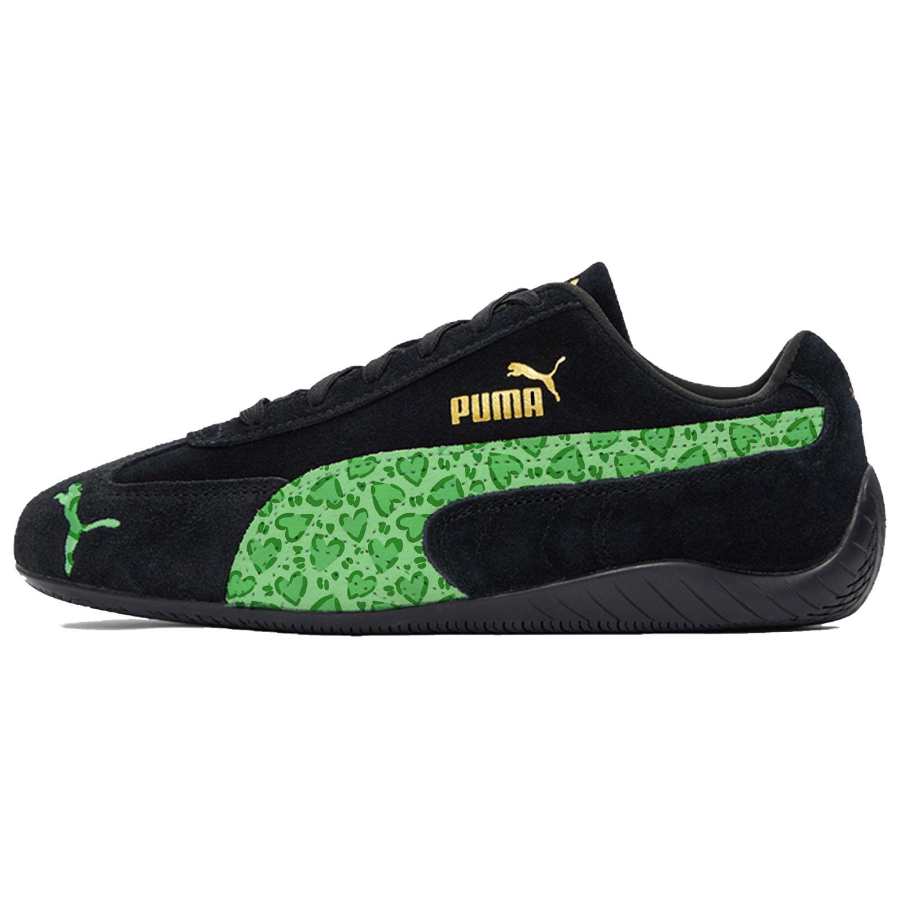 PUMA Speedcat Abrasion Resistant Coverage Low top Racing Shoes Unisex Green Leopard Print