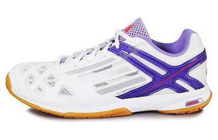 Adidas Adidas Cushioning, Wear Resistant Low top Badminton Shoes Unisex White Purple