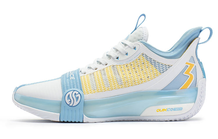 361° Chan 3 Pro Abrasion Resistant Slip Resistant Mid top Performance Basketball Shoes Men's Blue