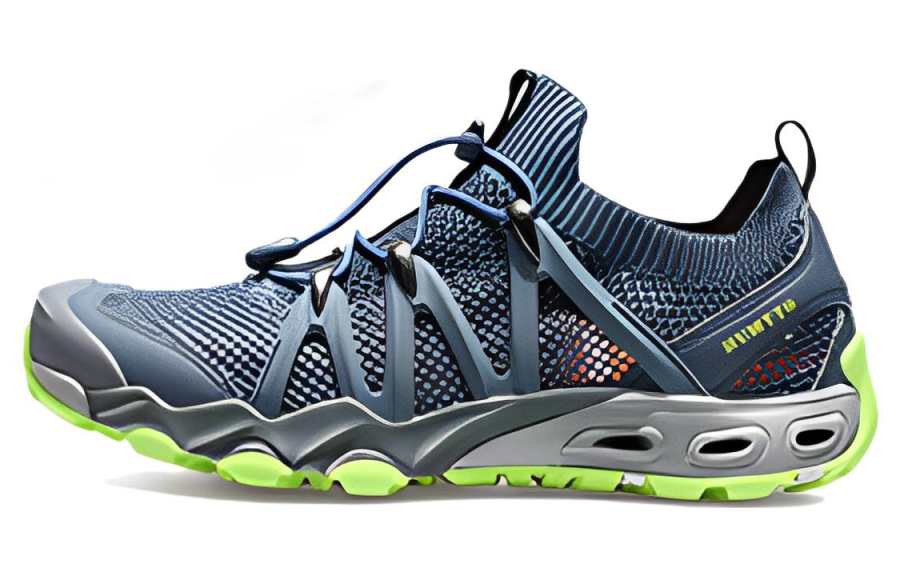 HUMTTO Slip Resistant Abrasion Resistant River Trekking Shoes Men's Blue Gray
