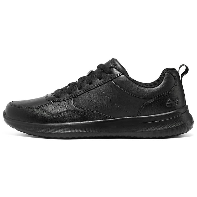 Skechers Delson 1.0 Business Comfortable Round Toe Lace-Up Soft Sole Wear-Resistant Low-Top Casual Shoes Men’s All Black