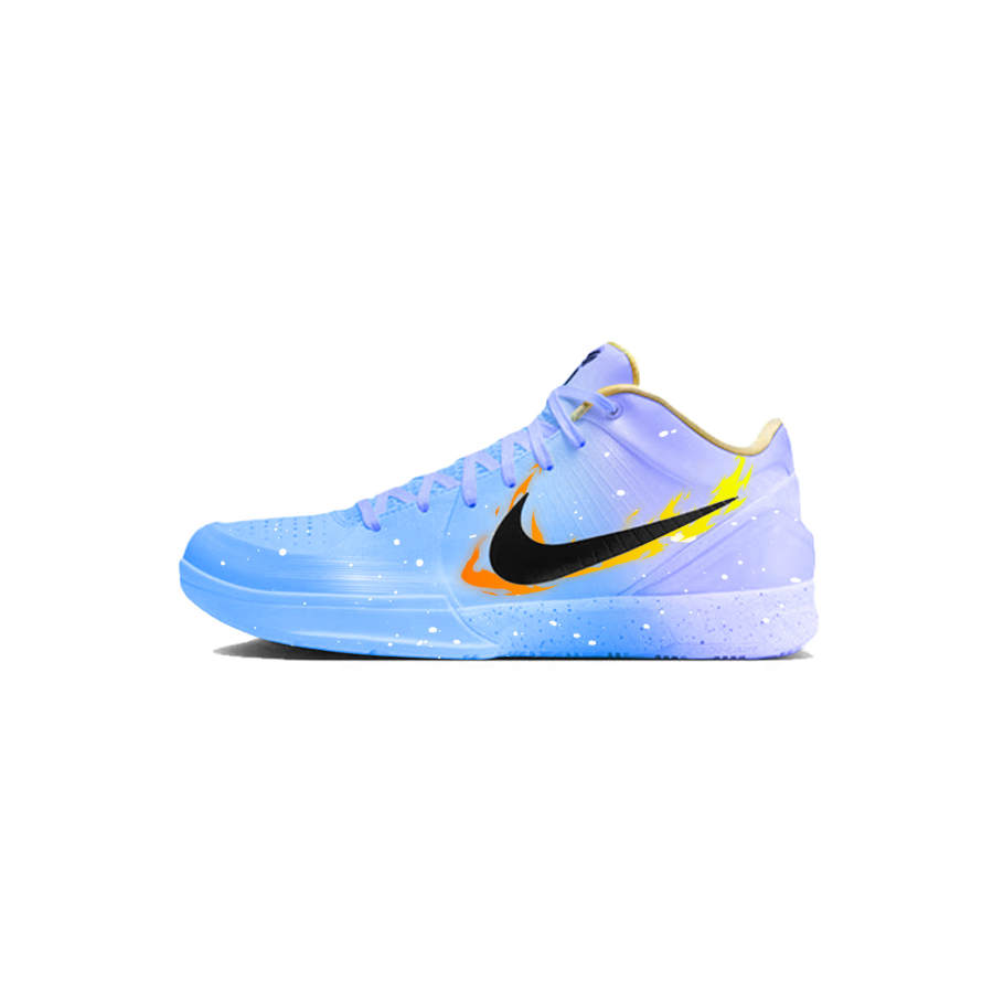 Nike Nike Zoom Kobe 4 CHBL Fiery Red Shooting Stars Abrasion Resistant Abrasion Resistant Low top Basketball Shoes Unisex