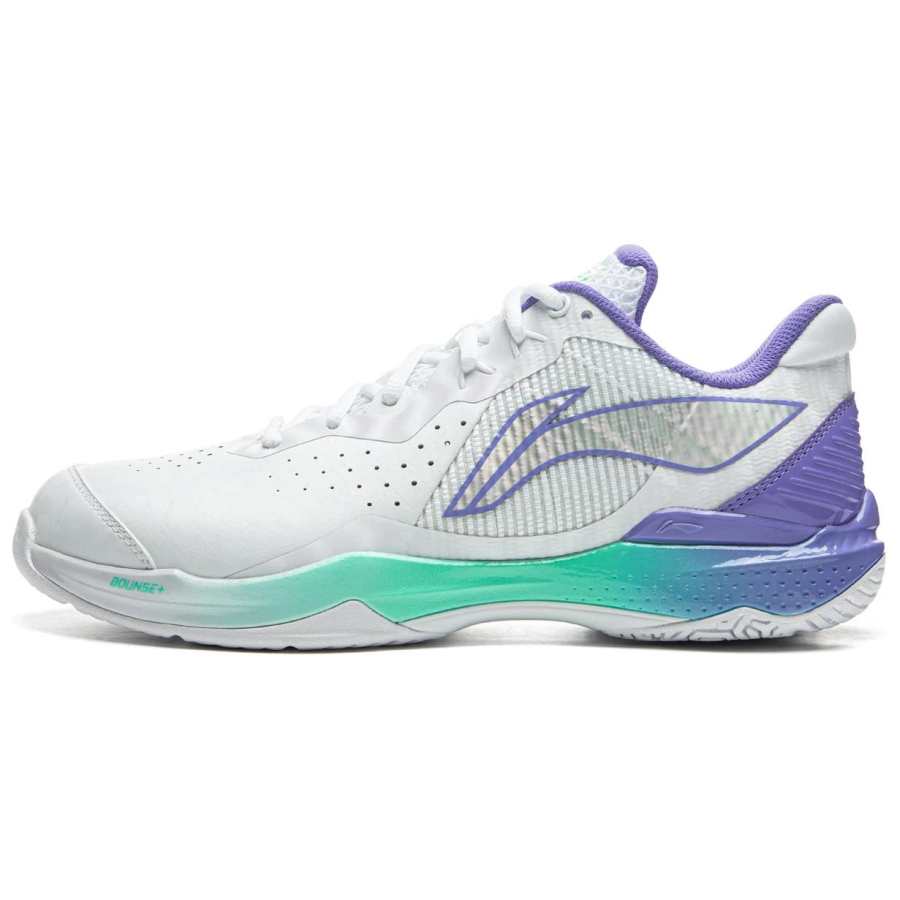 Li-Ning Li Ning Lightweight Rebound Low top Badminton Shoes Unisex White Purple